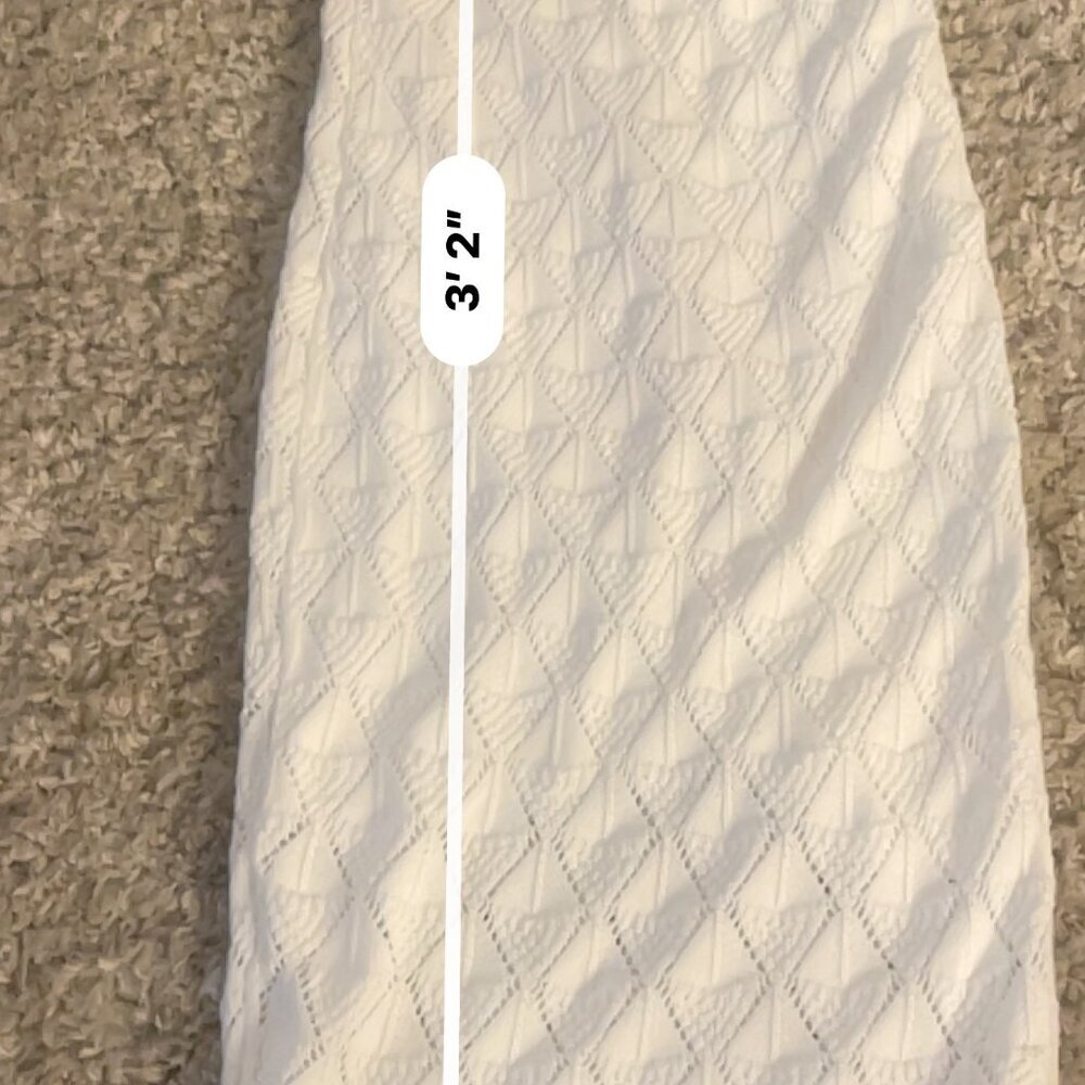 Willow & Wind White Textured Knit Midi Dress XS Spaghetti Strap V Neck Lined - Picture 4 of 9